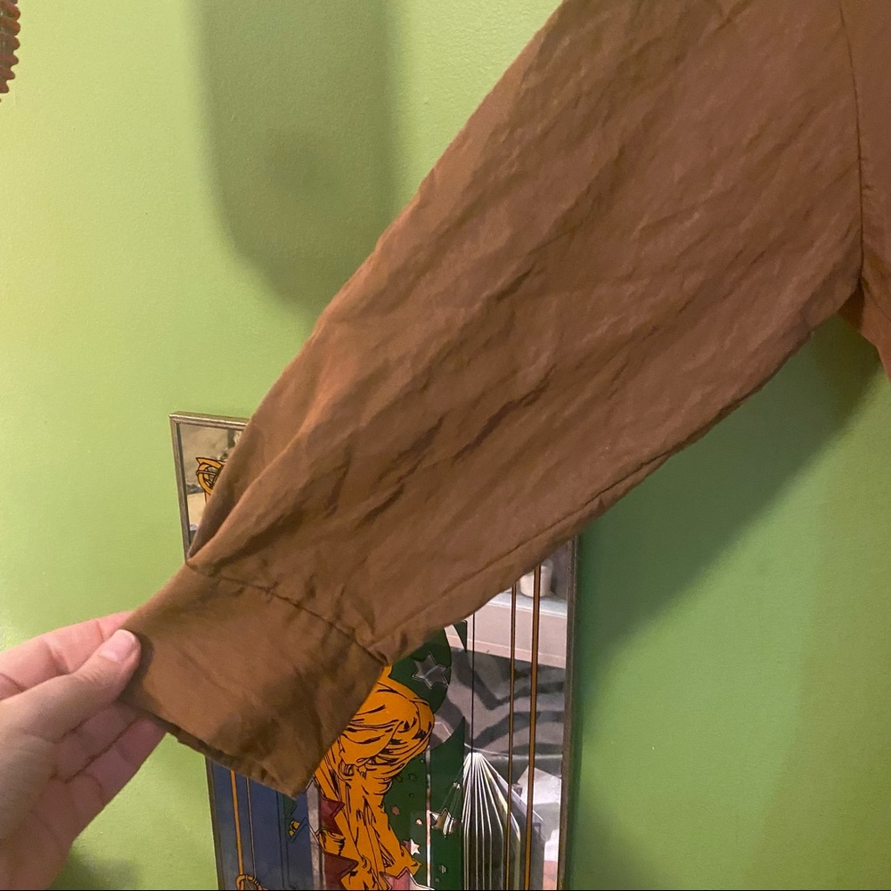 Zara limited edition draped caramel brown slit midi dress with sash belt - Picture 6 of 11